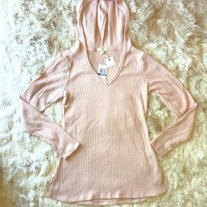 Ultra Flirt Waffle Top Hooded Shirt